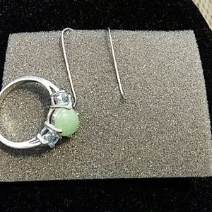 Avon sterling silver genuine Jade and genuine blue